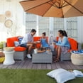 thumbnail image 4 of PUKNLY Outdoor Furniture Replacement Cushions, Fits 6-seat Sectional Rattan Conversation Set, 14 Piece Patio Water-Resistant Replacement Sofa Cushions, Liner&Cover（Orange）, 4 of 9