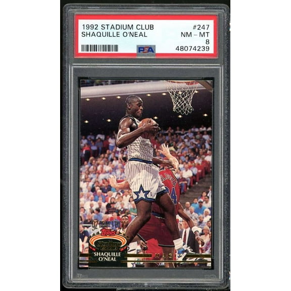 Shaquille O'Neal Rookie Card 1992-93 Stadium Club #247 PSA 8