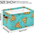 thumbnail image 4 of Cartoon Pizza Storage Basket with Handles Collapsible Storage Bins Canvas Fabric Storage Organizer for Shelves Closet Bedroom Living Room 1Pack Decor Gifts, 4 of 7
