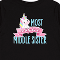 thumbnail image 4 of Inktastic Most Magical Middle Sister Cute Unicorn Girls Long Sleeve Toddler T-Shirt, 4 of 5