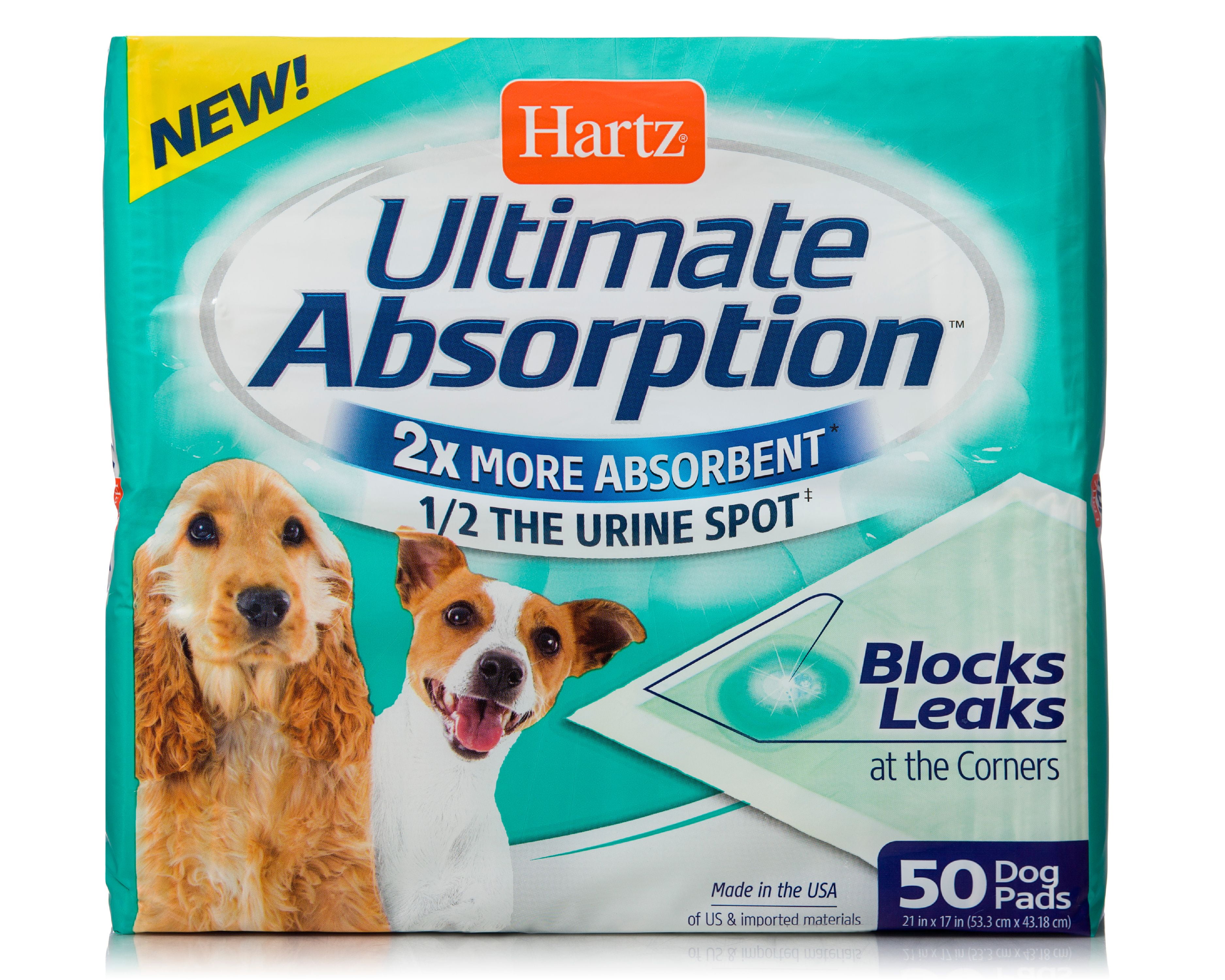 Hartz Ultimate Absorbtion Puppy Pads, 21 in x 17 in, 50 count