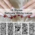 thumbnail image 2 of Adhesivos de lámina de uñas BAOYAALIN con forma de flor blanca y negra, 20 unidades, 2 of 4