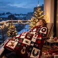 thumbnail image 6 of Christmas Blanket 27-80in Blue Cozy Flannel Soft Warm Throw for Bed Sofa Winter Home Decor by OVFUIZ, 6 of 9