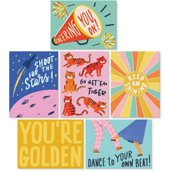 S&O Colorful Inspirational, Encouragement Cards with Envelopes Set of 24 - Blank Greeting sheets Assortment Box - Positive Affirmation notes and Envelopes - Motivating decor cards