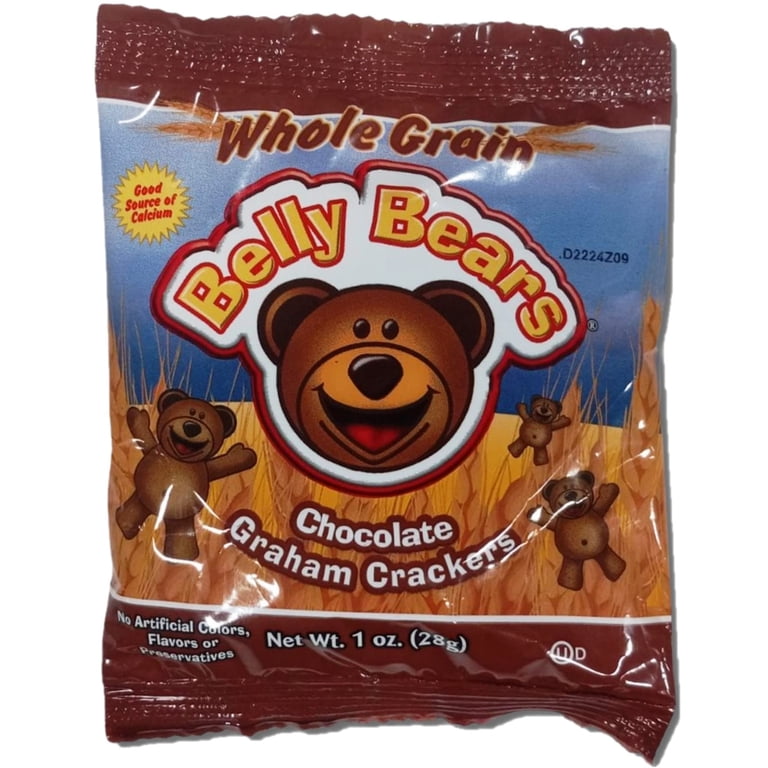 Readi-Bake BeneFIT Whole Grain Belly Bears – Chocolate Graham Animal Crackers, Pack Of 200 Snack Packs