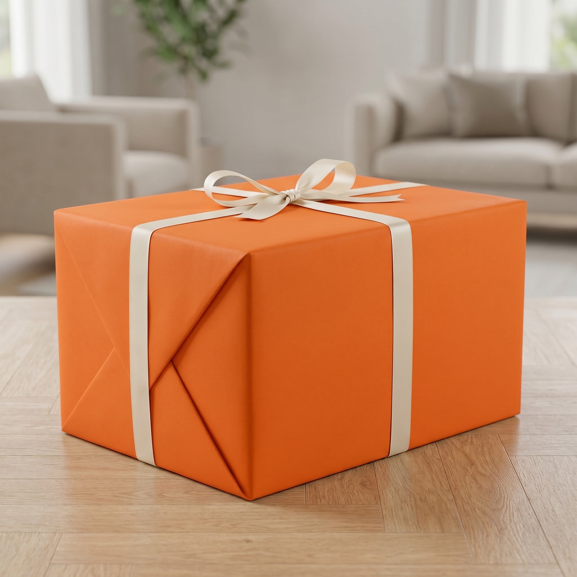Unique Bargains Thick Gift Wrapping Paper Anti-Tear Giant Matte Sheets Orange 39.4"x 27.6"
