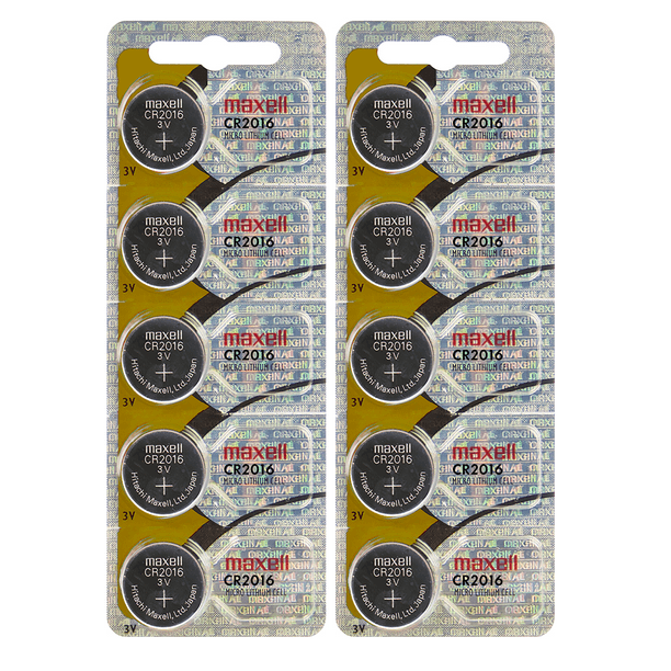 Maxell CR2016 3 Volt Lithium (10 Batteries)