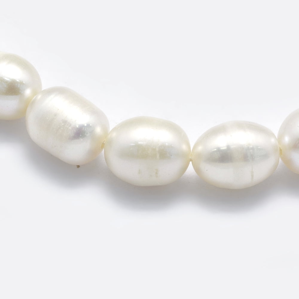 Cultured Freshwater Pearl Beads Strands Oval Floral White 8~9x7~8mm Hole: 0.8mm Hole: 0.8mm 34pcs/strand