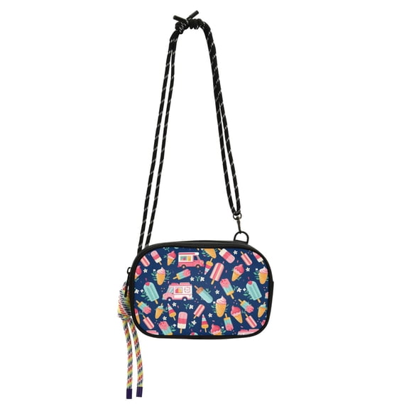 FORMRS Mini Crossbody Bag for Women Adjustable Rope Shoulder Casual Phone Purse, Pink Cartoon Truck Pattern