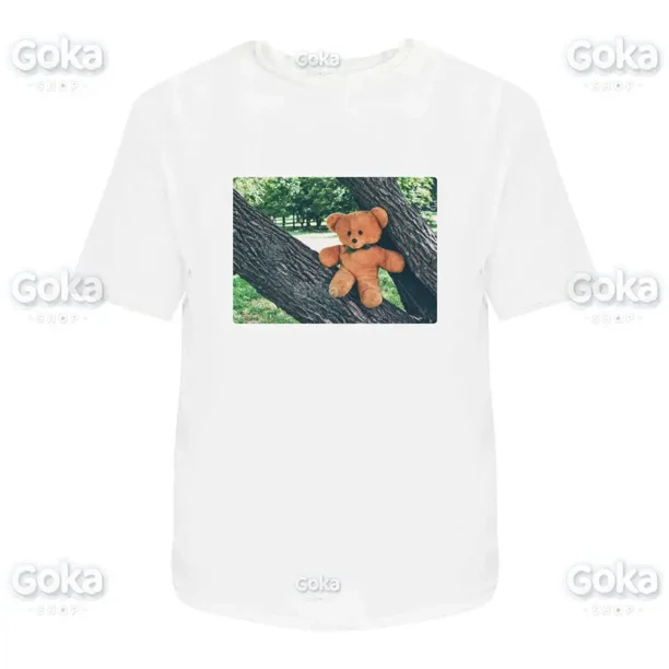 Camisetas con estampado de oso de peluche en árbol ropa para hombre partes superiores nuevas y camisetas de algodón para mujer Camiseta estampada Y2K ropa bonita y divertida