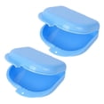 thumbnail image 1 of 2 unidades de estuche protector bucal dental, contenedor de retenedores de ortodoncia con orificios de ventilación, soporte para dentaduras postizas, caja alineadora transparente para el hog, 1 of 5