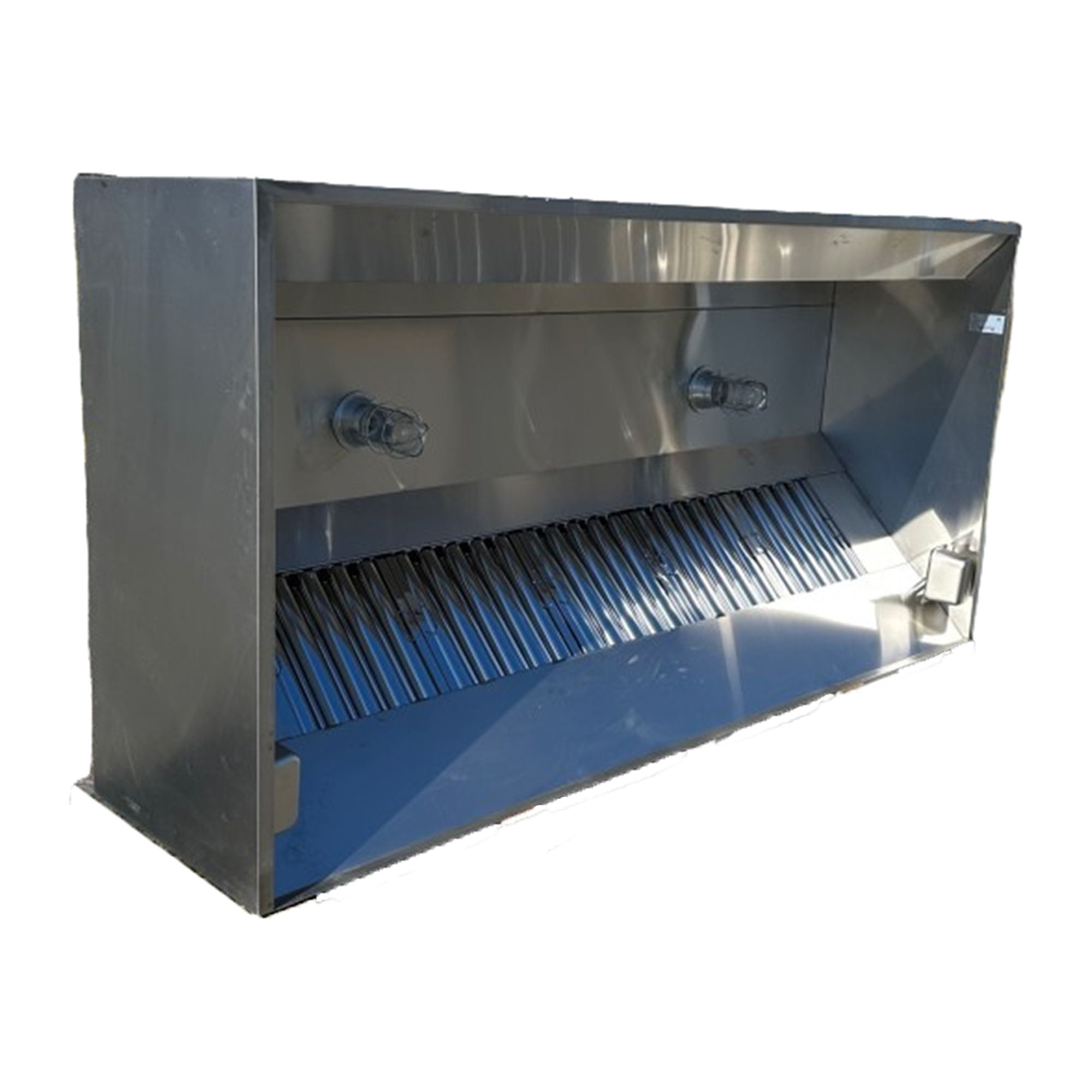 8 Ft Restaurant Hood and Exhaust Fan, Stainless steel Range Hood, Commercial Range Hood, 96x47x25 in.