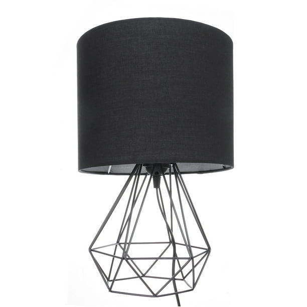 Bedside Table Lamp Small Nightstand Lamp Modern Style Hollowed Out Base With Fabric Drum Shaped Lampshade For Bedrooms Living Room Walmart Com Walmart Com