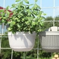 thumbnail image 6 of HES Plant Hanging Basket Wall-mounted Semi-circular Shape Resin Portable Flower Pots for Home, 6 of 8