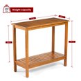 thumbnail image 3 of Easy4Home 42"Dx18"Wx37"H Acacia Wood Patio Console Table Indoor&Outdoor Storage Shelves, Light Brown, 3 of 6