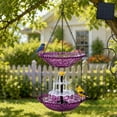 thumbnail image 1 of Colgante comedero para pájaros con energía solar y fuente de agua para baño de aves, decoración exterior para jardín, patio y traspatio, adorno 3 en 1 para alimentar, beber y bañar aves., 1 of 6
