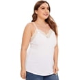 thumbnail image 3 of Camiseta sin mangas con cuello en V para mujer con tirantes finos y encaje Adepaton LRWJ117-5, 3 of 6