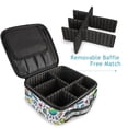 thumbnail image 4 of FORMRS Travel Makeup Bag Large Capacity Train Case Cosmetic Organizer with Adjustable Dividers, Blue Doodle Pattern, 4 of 8