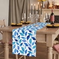 thumbnail image 2 of Table Runners 60 Inches Long Dress Scarves, Spring Leaves Farmhouse Kitchen/Dining Table Runner, Small Coffee Tablerunners, Blue Plants Country Botanical Leaf 13x60 Inch, 2 of 9