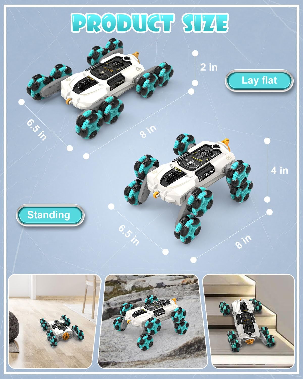 FLYNOVA Gesture Sensing Rc Car Toys for Boy Age 8-13,2.4Ghz 8Wd Remote Control Car,Racing Drift Double-Sided Stunt Car,Christmas Birthday Coolest Gift Ideas for Boys Girls Kids 8 9 10 11 12+ Year
