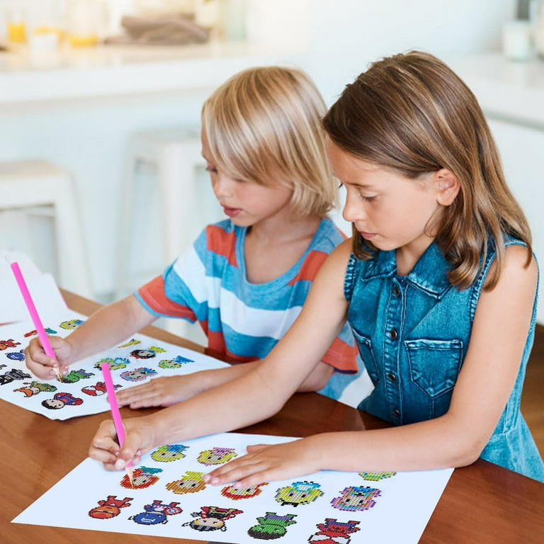 YEHUONU Full Drill Small Diamond Painting Kits for Kids, DIY 5D Hero  Diamond Art Mosaic Stickers by Numbers Kits 