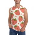thumbnail image 3 of Uemuo Hand Drawn Strawberry Pattern Men's Sleeveless T-Shirt,Muscle Athletic Tank Top, Moisture-wicking Quick-dry Breathable Classic Tee Top for Gym Run Outdoor Sports-3X-Large, 3 of 8