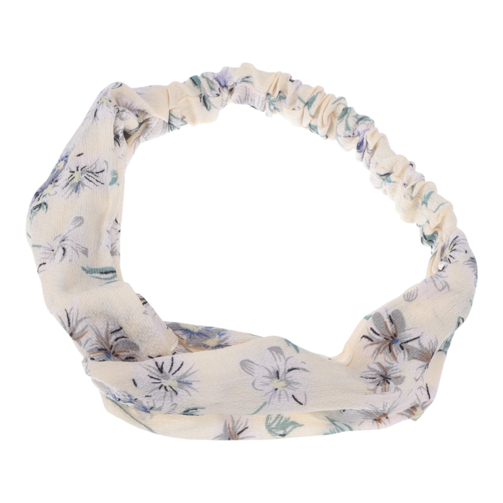 Unique Bargains Fashion Phalaenopsis Pattern Elastic Hairband 1 Pc Beige