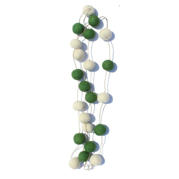 De Kulture Works Premium Felt Wool Large POM POM Garland 96 Inches