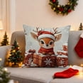 thumbnail image 1 of Fundas de almohada navideñas decorativas con tela suave y cremallera oculta para la decoración del hogar en estas fiestas | Fundas de almohada cuadradas festivas para sala de estar, sofá, 1 of 6