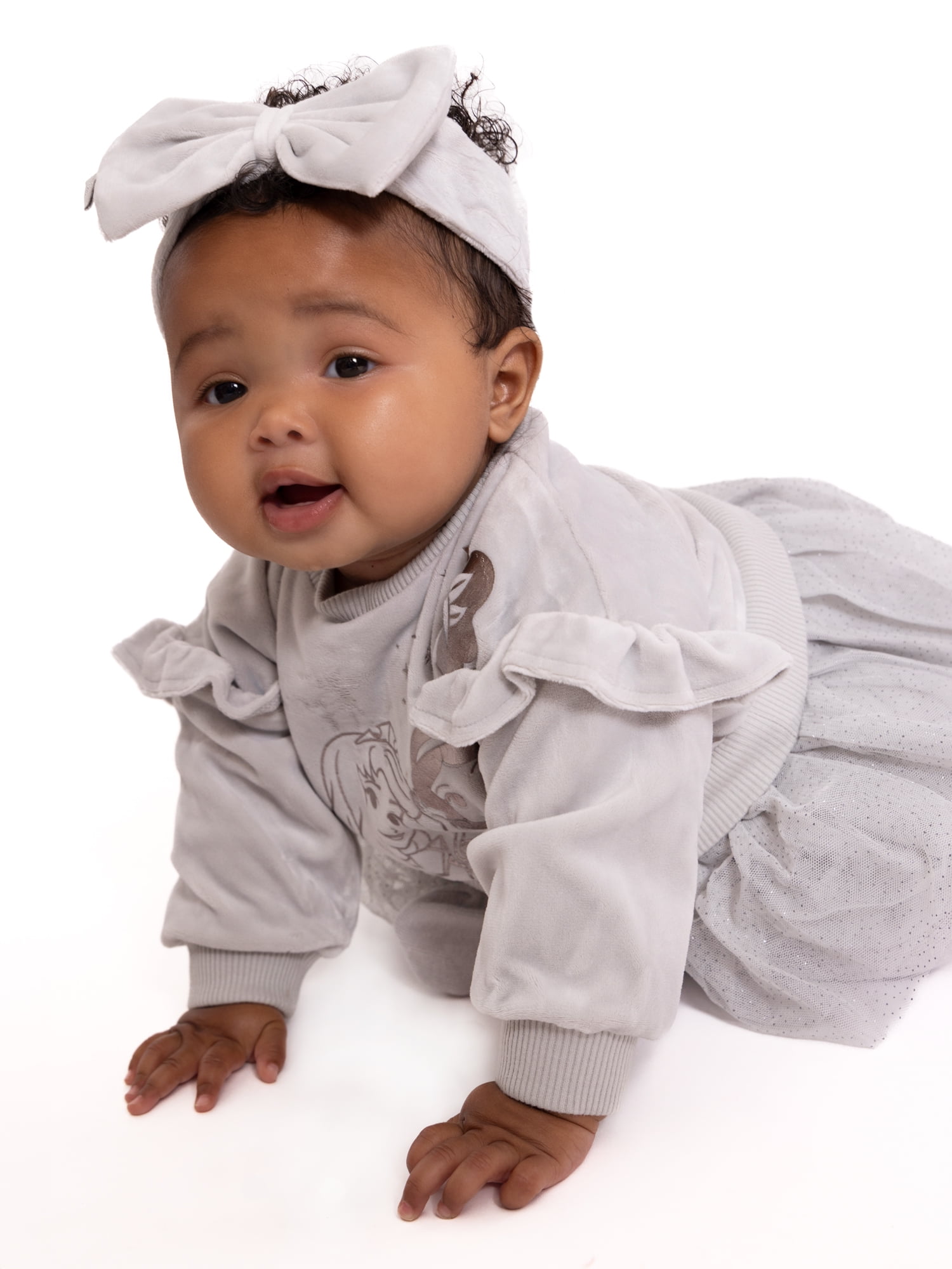 Character Baby Girls Dress Set with Tights and Matching Bow Headband, 3-Piece, Sizes 0/3 Months-24 Months