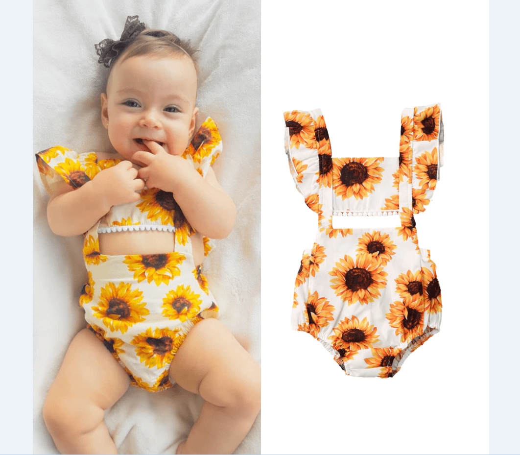 Cute Infant Baby Kids Girl Clothes Bow Bodysuit Romper Jumpsuit Outfits Sunsuit 