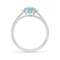 thumbnail image 2 of ANGARA Natural 1 ct Aquamarine with Diamond Collar Solitaire Engagement Ring in 14K White Gold for Women (Size-8x6mm) | March Birthstone, Anniversary, Jewelry Gift for Women | Natural Aquamarine Ring, 2 of 10