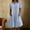 Light Blue, variant on QUNYINEY Casual Women Summer Dresses Midi Cotton Linen Short Sleeve A Line Dress Loose Fit Button Solid with Pockets Collared Dresses