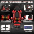thumbnail image 2 of SOONTRANS Gaming Chair, High Back PU Leather Gamer Chair Game with Massage & Footrest, Reclining Ergonomic Computer Office Chair for Adults, Racing Style Video Game Chair, Red, 2 of 10