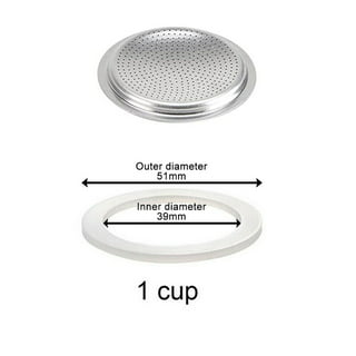 Fino Replacement Gasket for 6-Cup Stovetop Espresso Coffee Maker, Silicone,  Set of 4