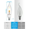 thumbnail image 3 of 12 Pack CA11 Flame Light Bulbs E12 Base, 1W LED Flickering Bulbs, 2 Modes, Candle Light Bulbs for Chandelier, UL Listed, 1800K Warm Yellow, 3 of 7