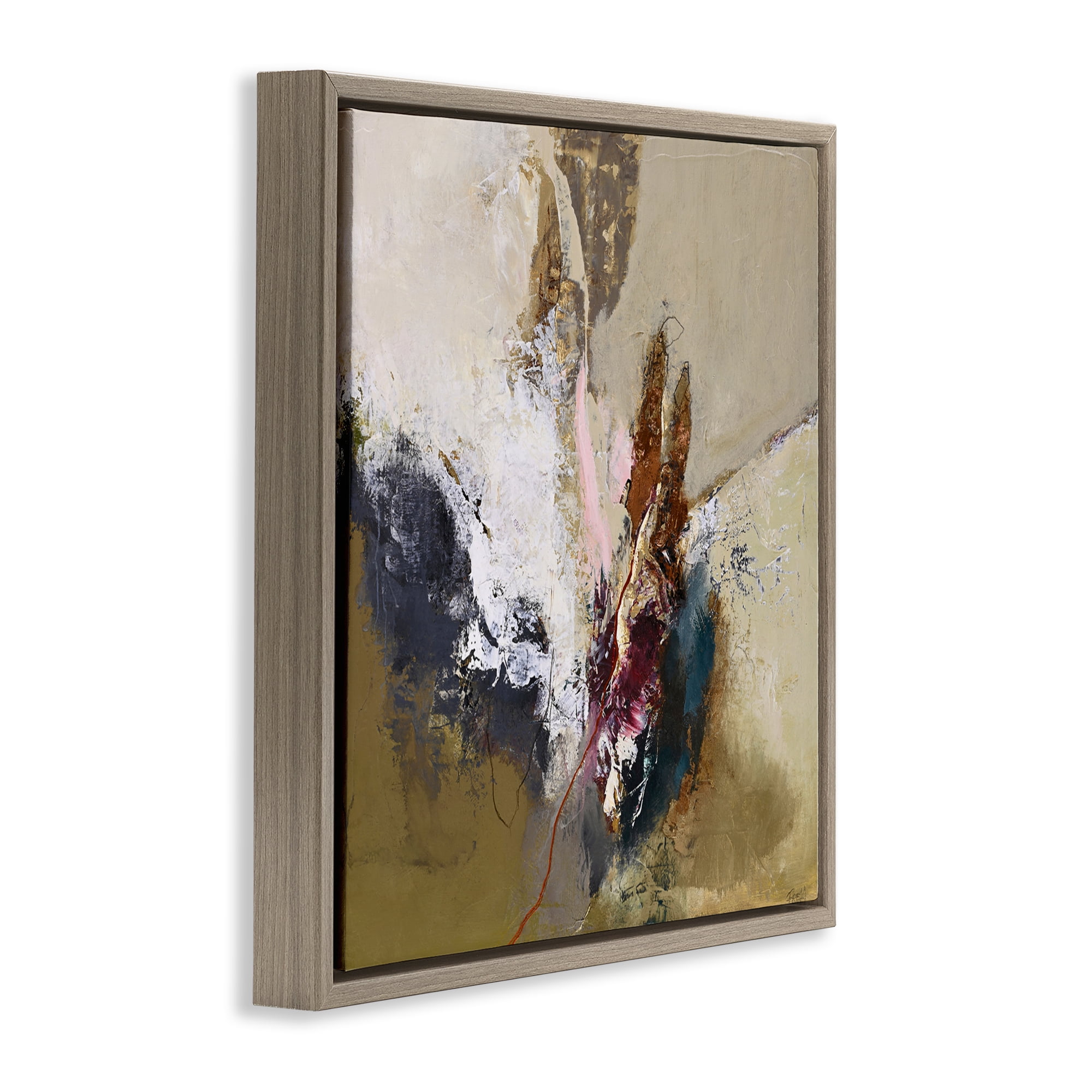 Earthy Mood Composition Brown Framed Floater Canvas Wall Art, design by Design Fabrikken