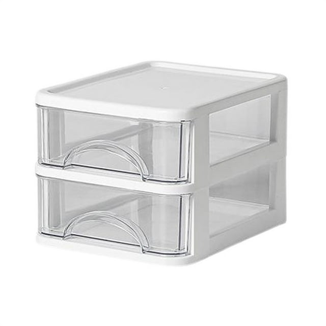 Storage Box on Sale Kpamnxio Plastic Kitchen Pantry Stackable Storage Organizer Container Station with Drawers for Cabinet Countertop Holds Coffee Tea Sugar Packets Creamers Clear White Clearance