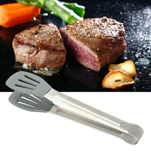 Pinzas para pan, pinzas para alimentos de acero inoxidable, pinzas para carne con clip de acero inoxidable, mayor durabilidad