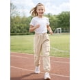 thumbnail image 2 of HILEELANG Kids Quick-Dry Cargo Pants Lightweight 4-Way Stretch Outdoor Joggers for Boys & Girls 11-12 Years Khaki, 2 of 13