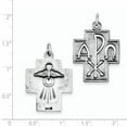 thumbnail image 3 of Sterling Silver Antiqued Alpha Omega Cross Pendant, 3 of 3