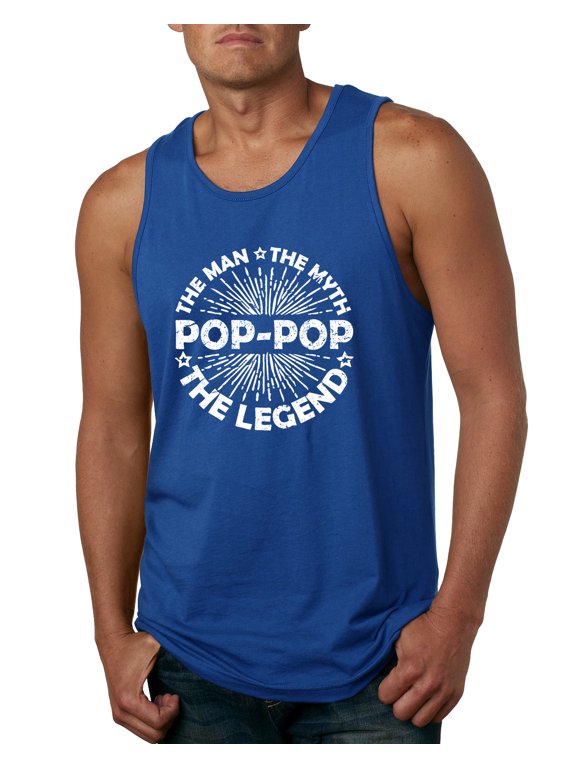 , Pop-Pop Man Myth Legend Funny Dad Uncle Papa Granpa Dad Gift, Father's Day, Men Graphic Tank Top, Royal, X-Large