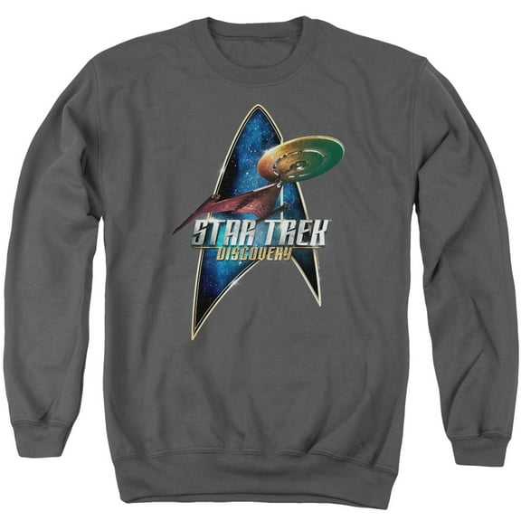 Star Trek Discovery Discovery Deco Adult Crewneck Sweatshirt Charcoal
