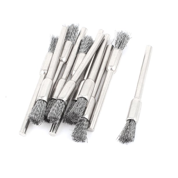 11 Piezas Cepillo de Alambre Gris con Mango de 1/8" Herramienta de Pulido y Abrillantado