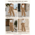 thumbnail image 4 of DOKOTOO Womens Casual Lace Trim Pants Elastic High Waist Drawstring Straight Leg Pants Loose Lounge Pants Trousers with Pockets, 4 of 9