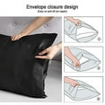 thumbnail image 5 of Ciana Luxurious Satin Pillowcase for Hair and Skin, Satin Pillowcase Set-2, 1 Eye Mask, 1 Scrunchie - Luxury Sleep Set, Pillow Cases with Envelope Closure (King SIze, Black), 5 of 5