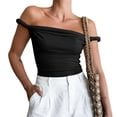 thumbnail image 2 of Womens Off The Shoulder Top Sleeveless Slim Fit Stretchy Tank Top Y2k Casual T Shirts, 2 of 6