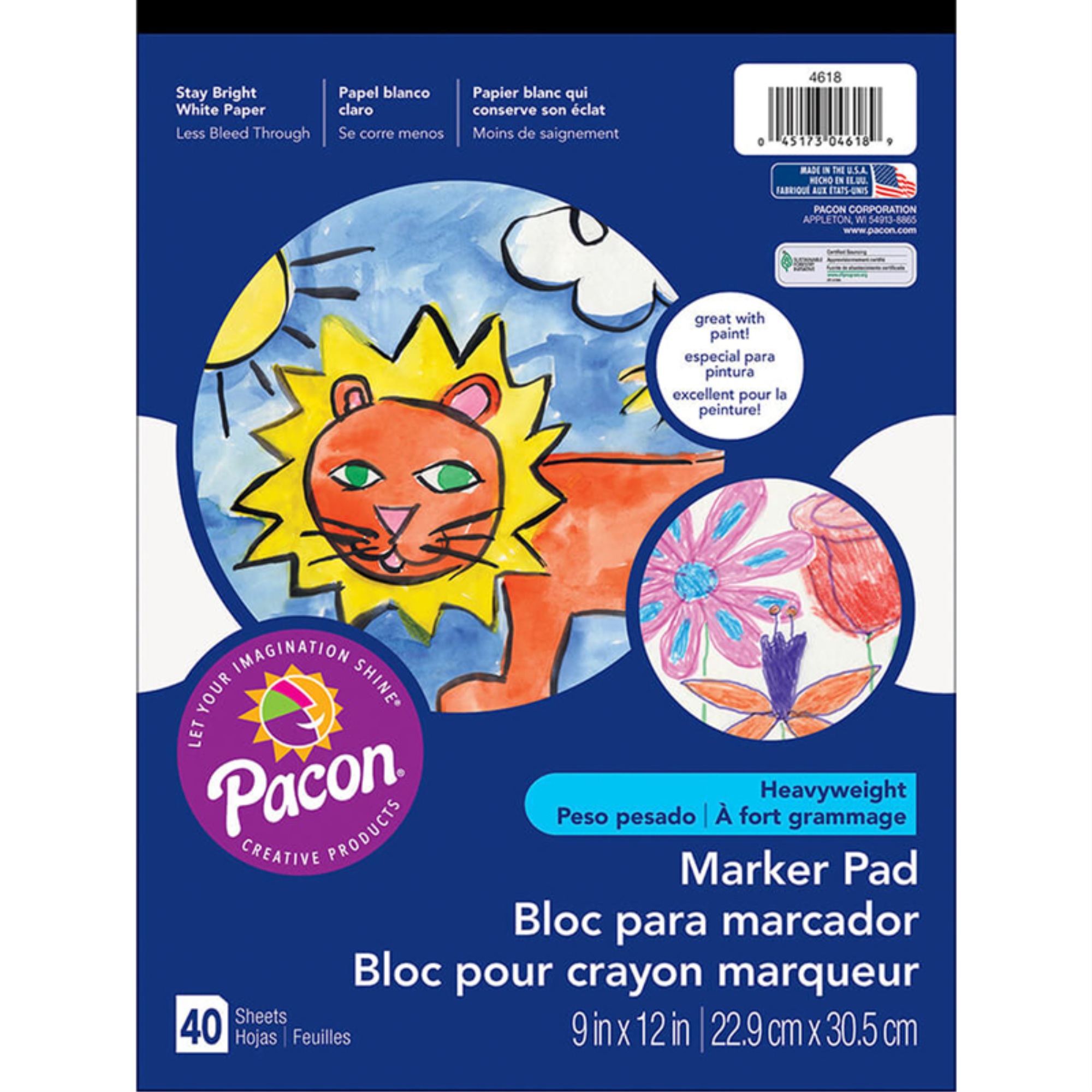 (2 pack) Pacon Art Street White Watercolor and Marker Pad 12" x 9" PAC4618