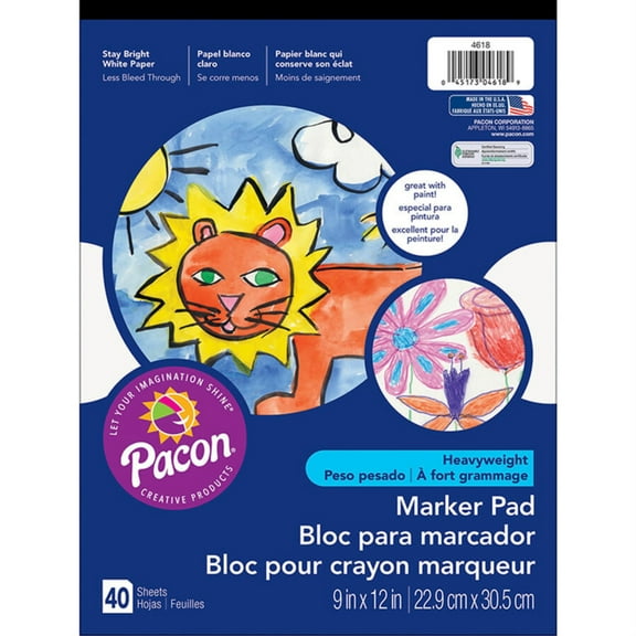 Pacon Art Street White Watercolor and Marker Pad 12" x 9" PAC4618