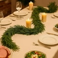 thumbnail image 3 of Guvpev 9FT Artificial Norfolk Pine Christmas Garland, Real Touch Winter Cypress Greenery Garland, Realistic Faux Green Cedar Garland for Mantel, Doors, Table, Wall, Windows, Indoor/Outdoor Xmas Decor, 3 of 6